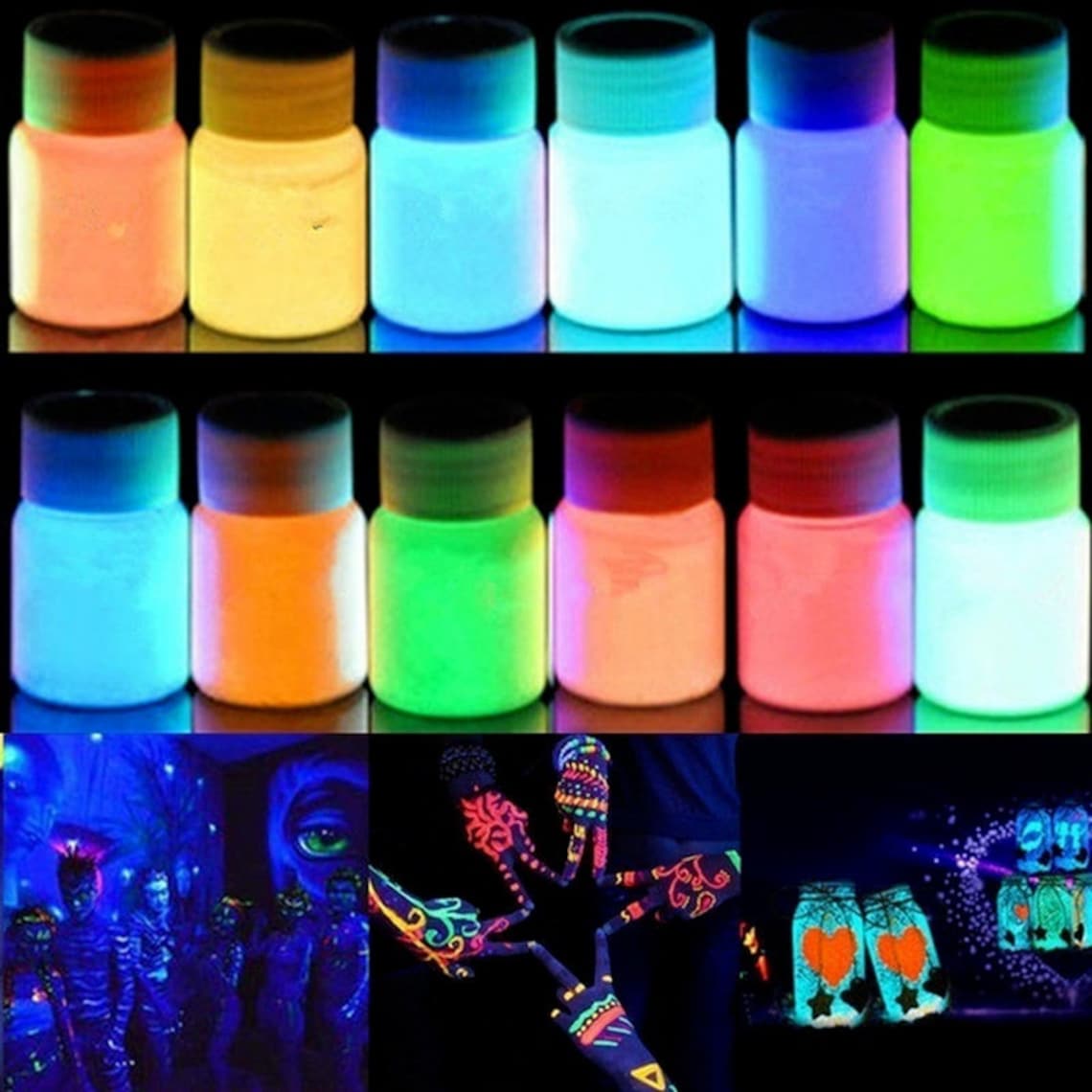 20g Glow in the Dark Acrylic Luminous Paint Bright Pigment Etsy