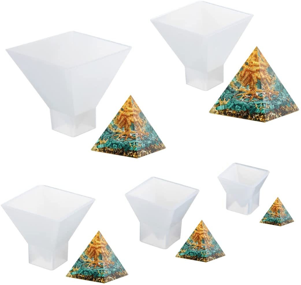 Voyyphixa 3 PCS Pyramid Molds for Resin, Silicone Casting Molds for Resin  Pyramid Epoxy Resin Molds for DIY Orgonite Jewelry Paperweight Home Table