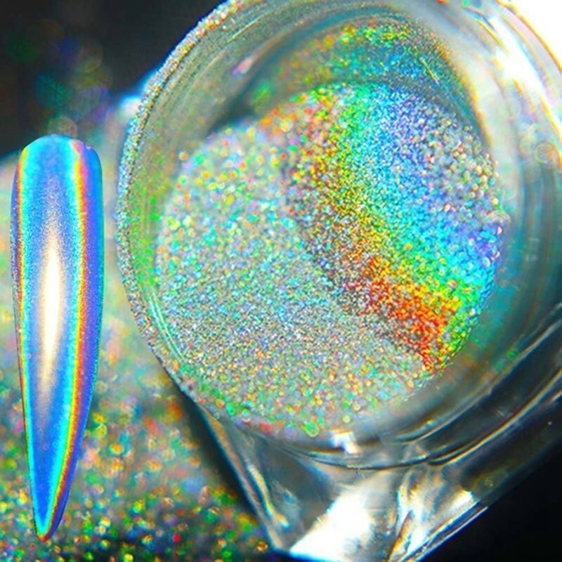 Holographic Nail Art Laser Shiny Powder Magic Rainbow Mirror Nail