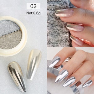 1 Box Double Rose Gold Color Nail Mirror Glitter Powder Nail - Etsy