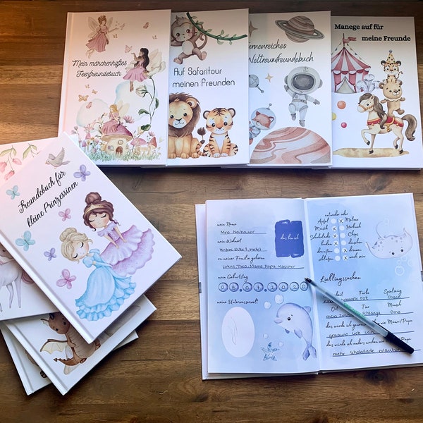 Freundebücher Kita Kindergarten Grundschule Schule Kinder Baby Kleinkind Hort Tagesmutter Freundebuch Junge Mädchen diverse Themen
