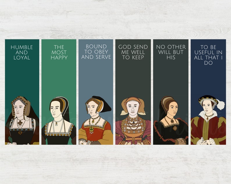 Six Wives of Henry VIII Bookmark Set Gift for Tudor History Fan/Nerd/Buff image 1