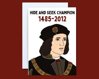 Tarjeta divertida de Ricardo III / Regalo de cumpleaños medieval para amantes de la historia