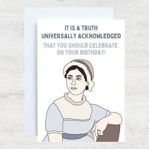 Jane Austen Card | Funny Birthday Card for Pride & Prejudice Fan