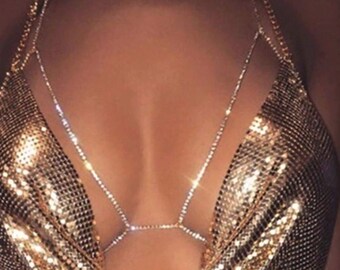 Body Jewelry, Body Chain,Layered Body Chain Bralette,Bikini Body Jewelry