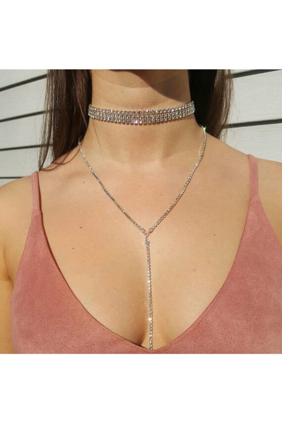 Crystal stone cheap choker necklace