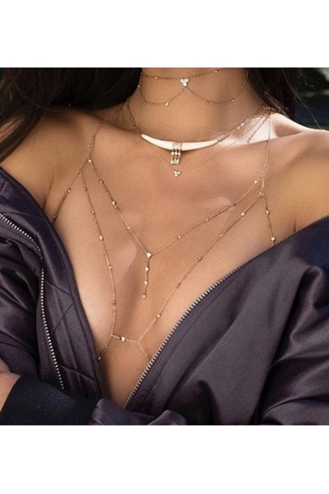 Body Jewelry 14K Gold Plated Body Chainlayered Body Chain Etsy Canada