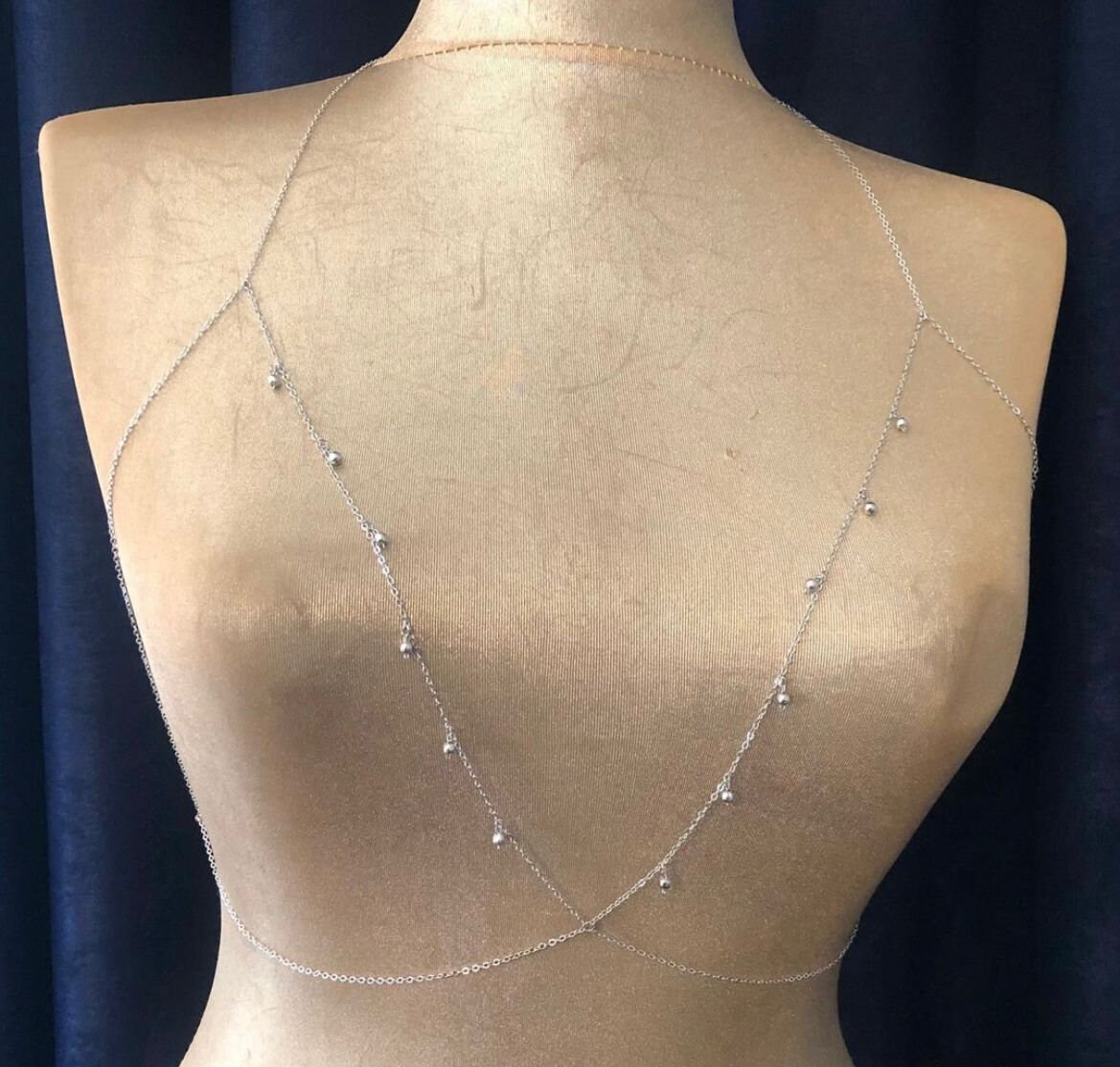 Rhinestone Body Chain Jewelry Bikini Crossover Harness Body Chain Crystal  Chest Bracket Chain Rhinestone Chest Chain Waist Body Chain Jewelry for  Wome