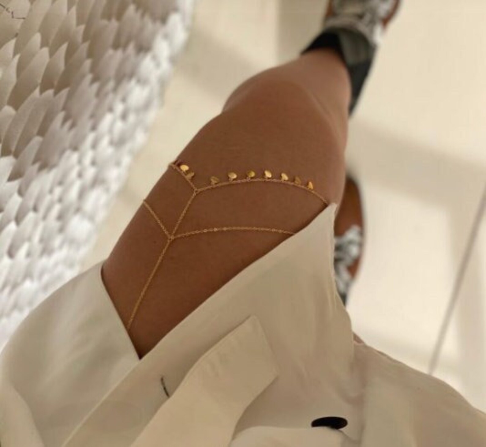 Body Jewelry14k Gold Plated Body Chain Gold Body Chainleg Etsy