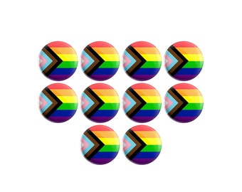 10X Pride Rainbow 38mm / 1.5 « Gay Lesbian LGBTQ Flag Button Pin Badge - Gay Pride