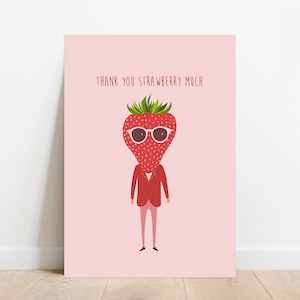 Merci beaucoup fraise - Jolie carte de remerciement