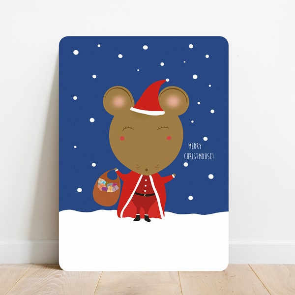 Merry Christmouse - Vrolijk Kerstmuis - Kerstkaart -