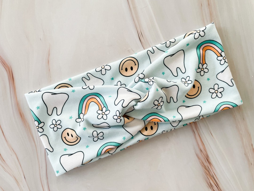 Dental Simple Top Twist Soft Fabric Headband, Dental Hygienist Headband