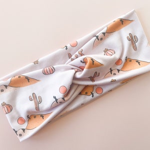 Desert Simple Twist Top soft Fabric Headband, band, Nurse headband, Headband with buttons
