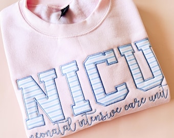Moletom bordado da UTI Neonatal (Unidade de Terapia Intensiva Neonatal), aplique de tecido da UTI Neonatal, presente para enfermeira da UTI Neonatal, presente para enfermeira, presente de formatura, equipe da UTI Neonatal