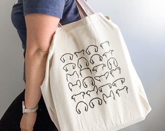 Doggie Bag | Tote Bag Grocery Tote Bag for Dog Lovers | Minimalist Dog Ear Design, Perfect Gift for Dog Parents