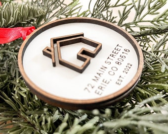 House Address Ornament | Realtor Gift for Clients | Gift for new homeowners
