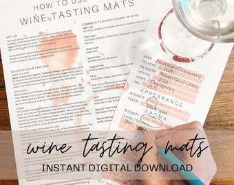 Wine Tasting Mats: Red & White Wine, WSET Method (Digital Download)