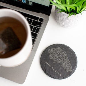 Ski Resort Mountain Custom Coasters Set of 4 Slate Coasters with Your Favorite Mountain Design Gift for Skiers image 3