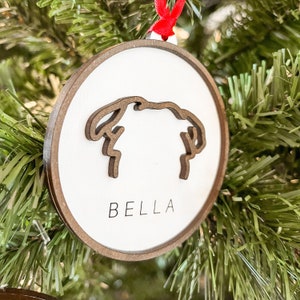 Personalized Dog Ear Ornament | Custom Pet Keepsake | Hand-Drawn Ornament