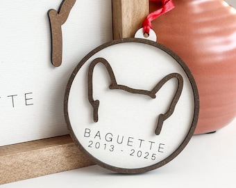 Adorno conmemorativo para perros / Regalo personalizado para recordar a tu mascota fallecida / Adorno para la oreja personalizado a partir de una foto