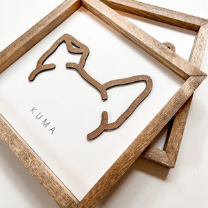 Dog Ear Framed Art | Custom Dog Art, Celebrate a New Puppy or Beloved Dog, Makes a Great Pet Memorial Gift for Dog Lover | Dog Ear Outline