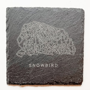 Ski Resort Mountain Custom Coasters Set of 4 Slate Coasters with Your Favorite Mountain Design Gift for Skiers image 7