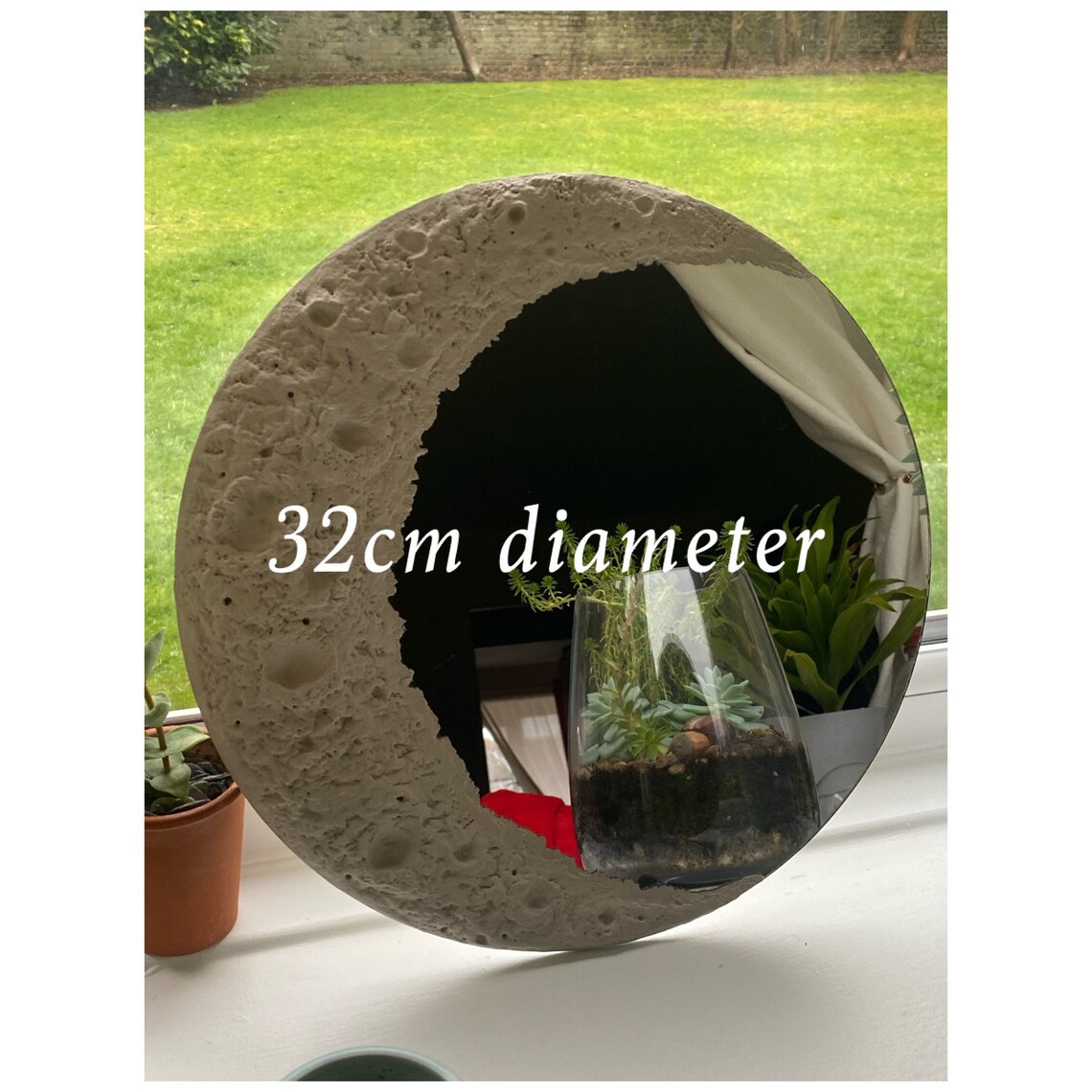 Moon Mirror Lunar Mirror 32cm diameter Mirror Wall Decor Etsy
