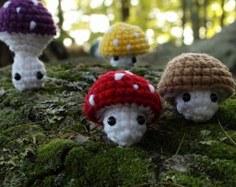 Mushroom Fidget Toy | Crocheted Mushroom Keychain
