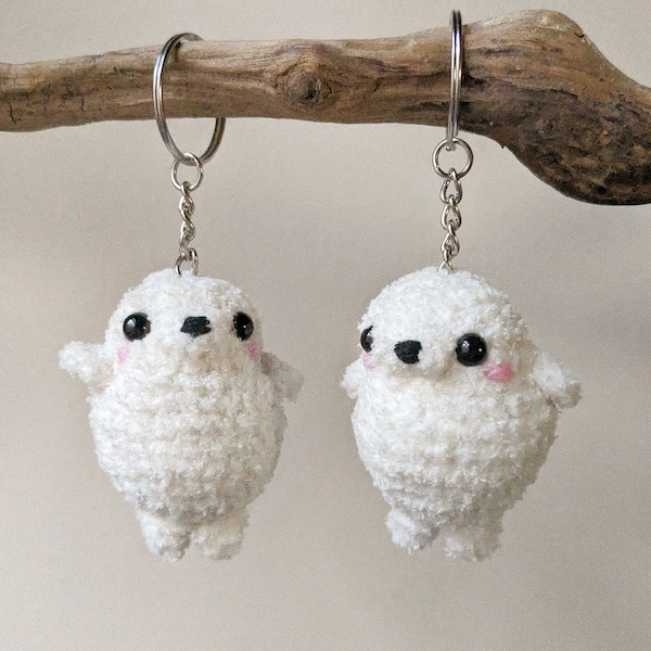 Peluche Mini Seal | Porte-clés en forme de phoque fait main |