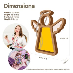 Teacher Ornament Wood, Homeschool Mom Mothers Day Gift for Mother in Law, Preschool Teacher Mom Gift From Daughter, Angel Wings Suncatcher image 8