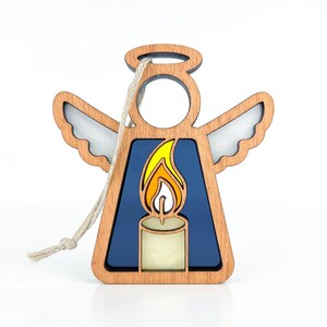 Eternal Flame Memorial Suncatcher for Windows, Faith Gifts for Husband, Christian Sympathy Gift for Men, Guardian Angel for Truck, Godfather