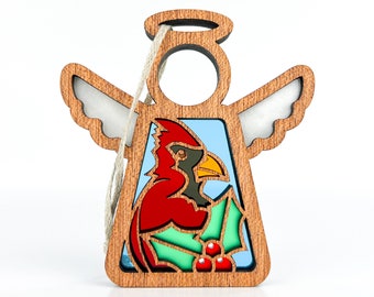 Cardinal Memorial Ornament for Grandparent, Remembering Dad Guardian Angel for Car, Sympathy Gift Loss of Grandmother, Miscarriage Gift For