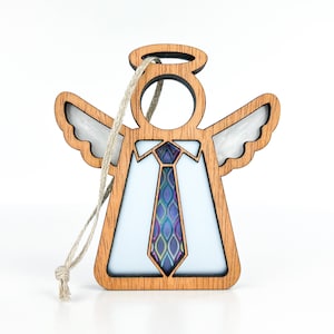 In Loving Memory Ornament Wood, Angel Wing Memorial Suncatcher Window Hanging, Loss of Father Sympathy Gift Loss of Grandfather, Remembrance