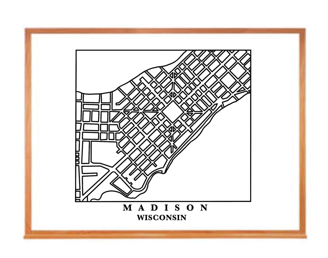 Downtown Madison Wisconsin Map Print - Etsy