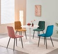 Modern Velvet Dining Chair Set: Upholstered Kitchen Chairs with Metal Legs check