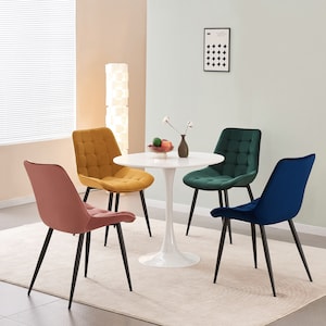 Velvet Dining Chair: Modern Lounge Chair with Metal Legs