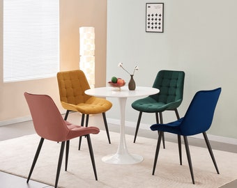 Velvet Dining Chair: Modern Lounge Chair with Metal Legs