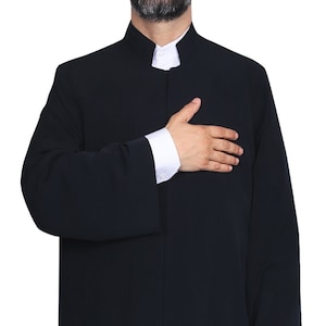 Islamic Mens Wear - Muslim Long Kurta - Jubbah For Men - Prayer Robe - Islamic Mens Jubbah -  Black Jubbah - C070
