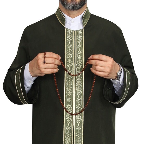 Islamic Mens Wear - Muslim Long Kurta - Galabiyya - Jubbah For Men - Prayer Robe - Islamic Mens Jubbah - Cubbe - Imam Jubbah - C064