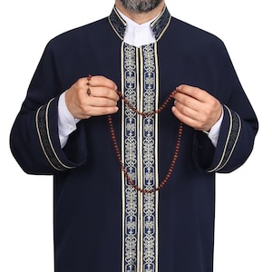 Islamic Mens Wear - Muslim Long Kurta - Galabiyya - Jubbah For Men - Prayer Robe - Islamic Mens Jubbah - Cubbe - Imam Jubbah - C063