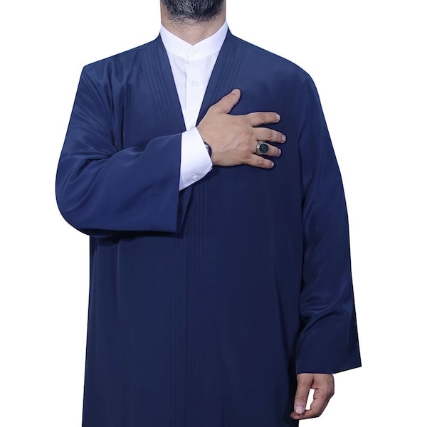 Buhara Cubbe Navy Blue - C009 - Islamic Mens Jubbah - Muslim Long Kurta - Jubbah For Men