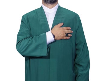 Islamic Mens Wear - Muslim Long Kurta - Jubbah For Men - Prayer Robe - Islamic Mens Jubbah - Buhara Green Cubbe - C010