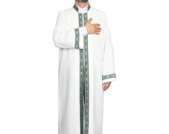 Vêtements pour hommes islamiques - Kurta longue musulmane - Galabiyya - Djouba pour homme - Robe de prière - Djoubah islamique pour hommes - Cubbe - Djouba de l'imam - C057
