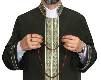 Vêtements pour hommes islamiques - Kurta longue musulmane - Galabiyya - Djouba pour homme - Robe de prière - Djoubah islamique pour hommes - Cubbe - Djouba de l'imam - C064