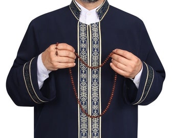 Vêtements islamiques pour hommes - Kurta longue musulmane - Galabiyya - Djouba pour homme - Robe de prière - Djouba islamique pour hommes - Cubbe - Djouba de l'imam - C063