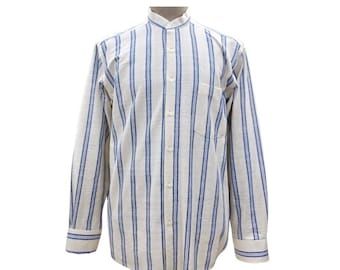 Türkisches Leinen Stehkragenhemd - Herren Relaxed Fit, atmungsaktiv Langarm - 2 Farbe