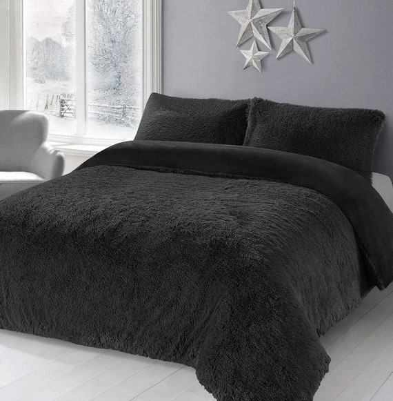 teddy fleece super king duvet set