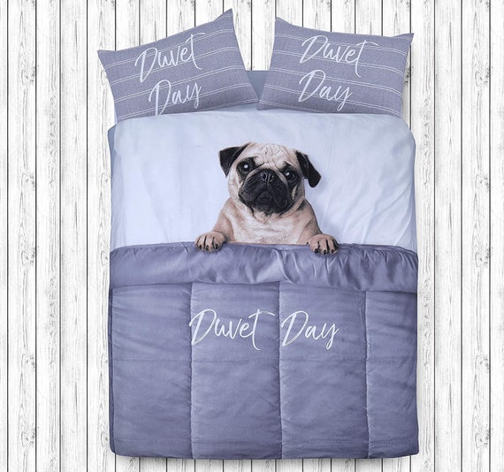 3D Daytime Pug Duvet Cover Bedding Set 
