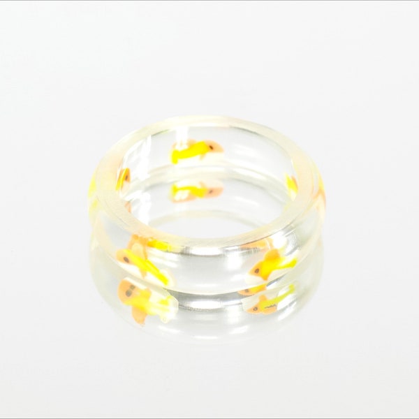 Happy Goldfish Resin Ring